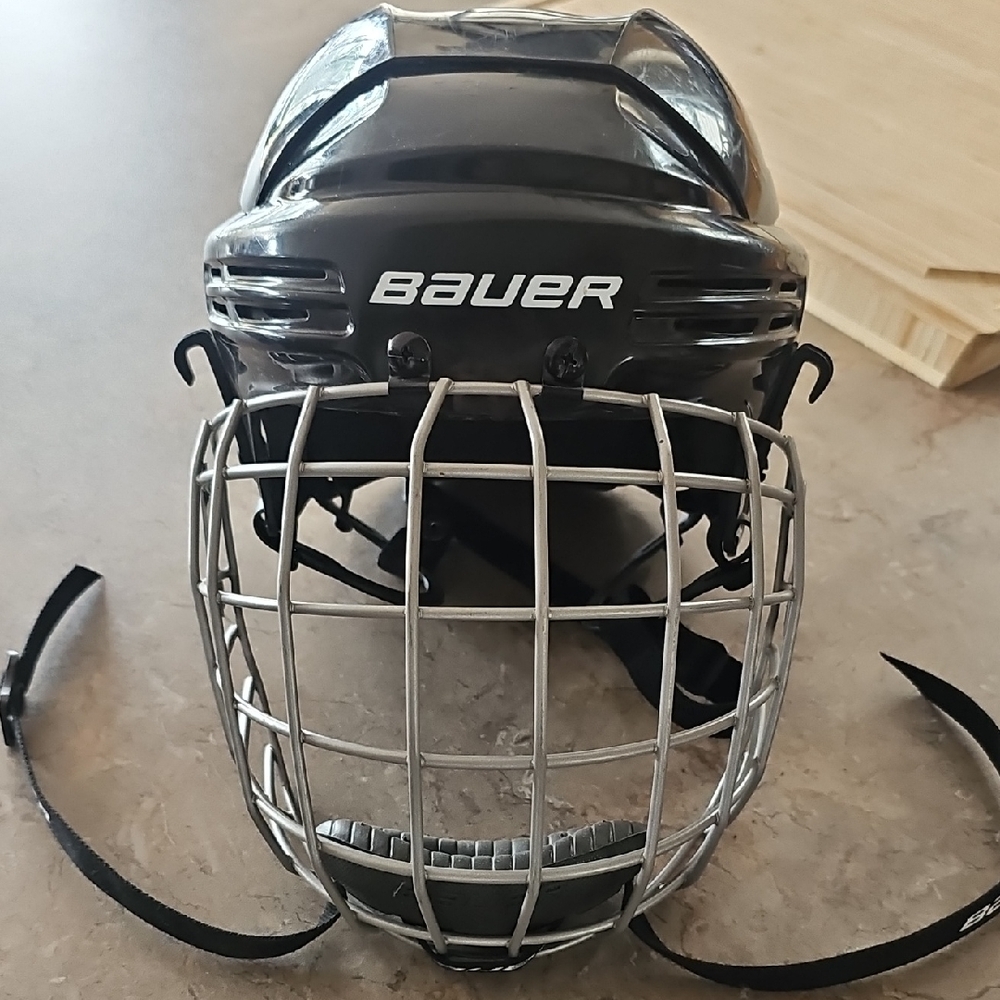 New and Unused Bauer Black Hockey Helmet with Cage Small